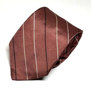 Vtg Harridge Row Necktie Mens OS Brown Excellent Silk Striped‎ Slip Stitch Tie